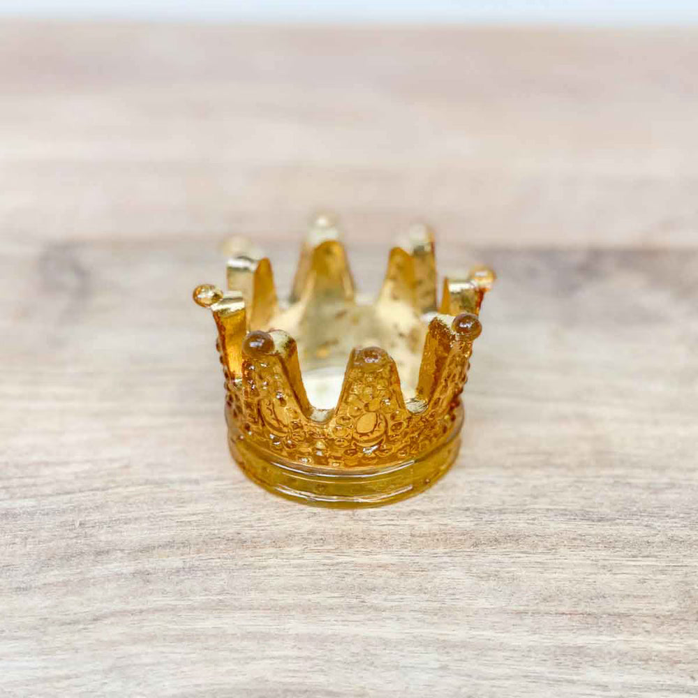 Gold Glass Crown Votive