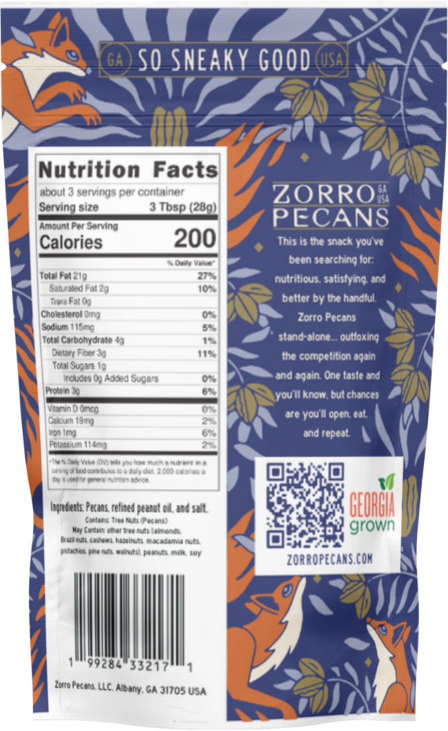Zorro Roasted & Salted Pecans (3.25oz)