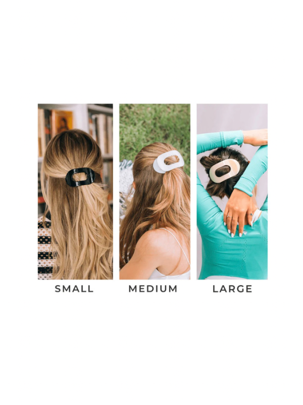 Almond Beige Medium Flat Round Hair Clip