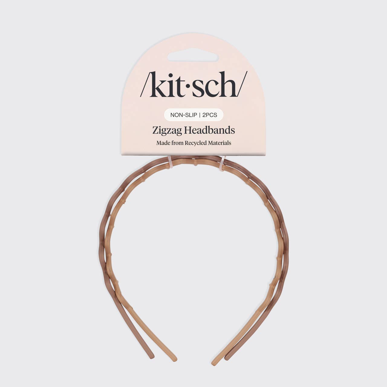 Recycled Plastic Zig Zag Headband 2pc - Neutral by Kitsch