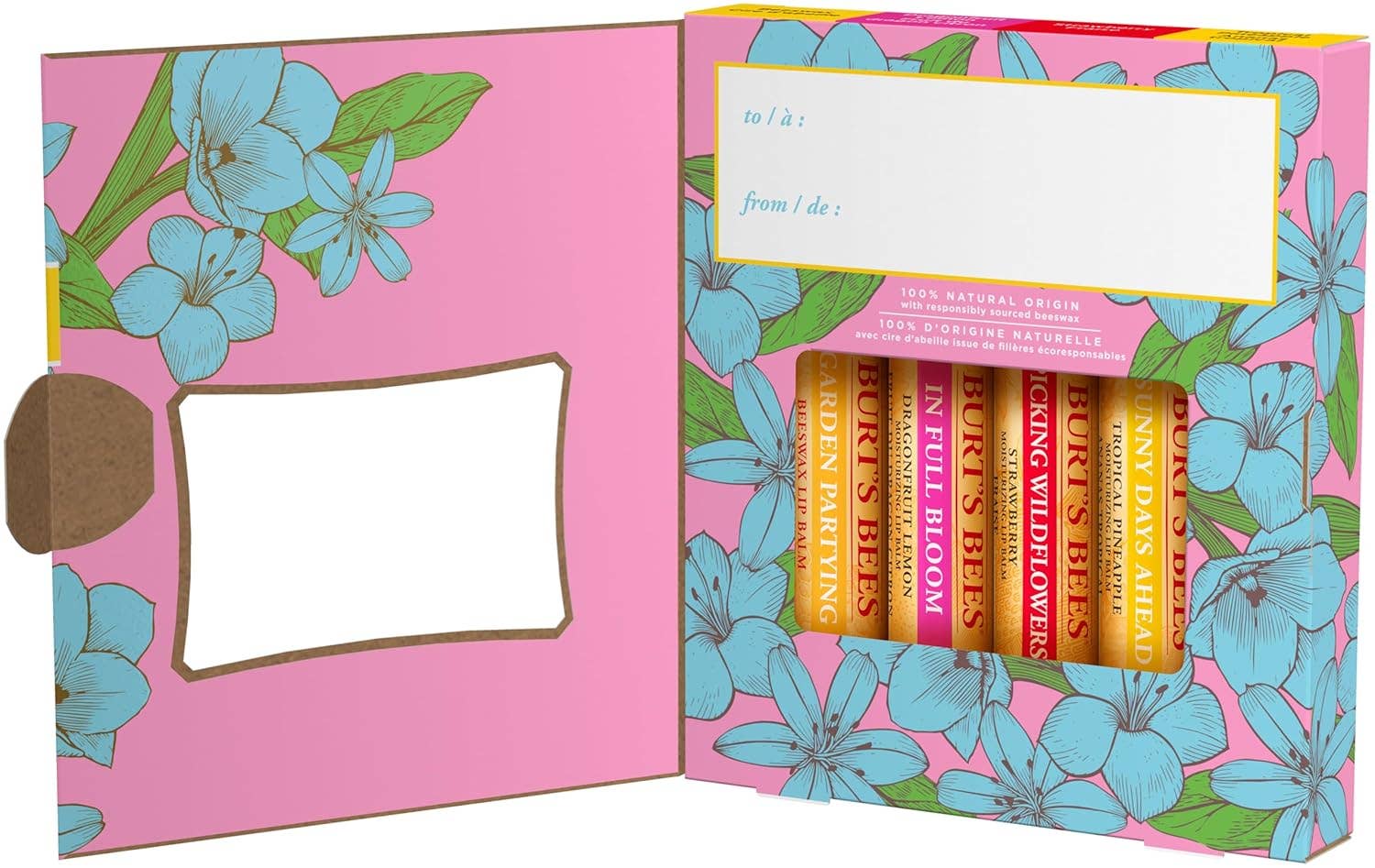 In Full Bloom Beeswax Lip Balms, 4 Pack in Blister Box