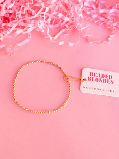 A gold-filled beaded bracelet with 2mm beads