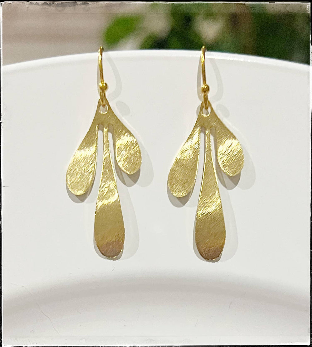 Brass Flower Statement Earrings