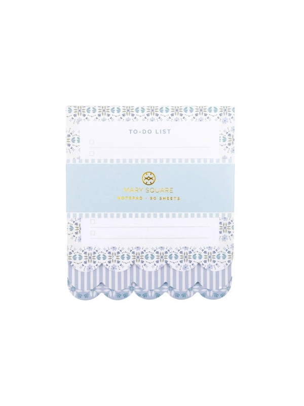 3 pads in one with blue floral prints and stripes