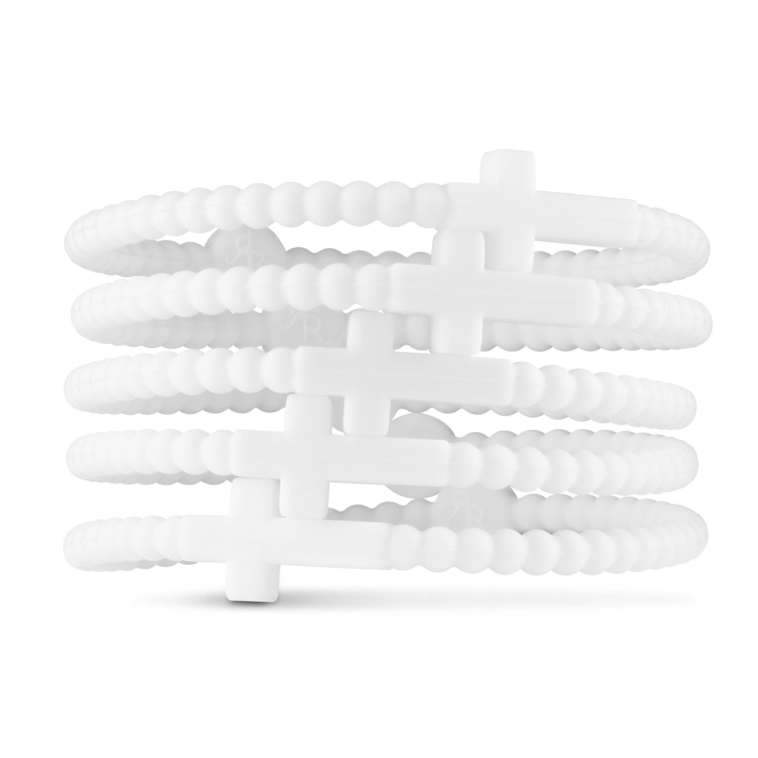 Jesus Silicone Cross Bracelets-White in Small