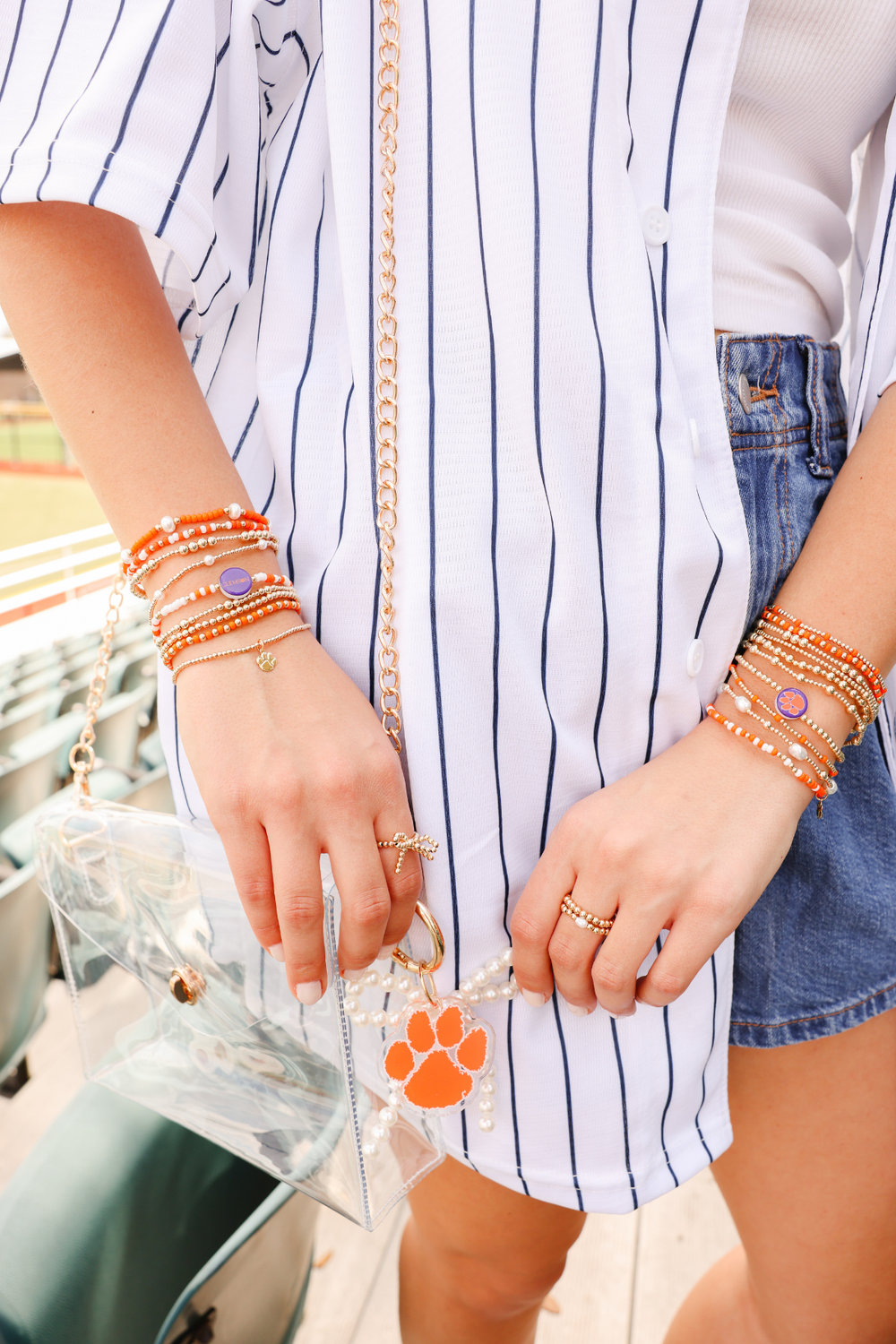 Clemson Logo Flip Bracelet on Color: Standard