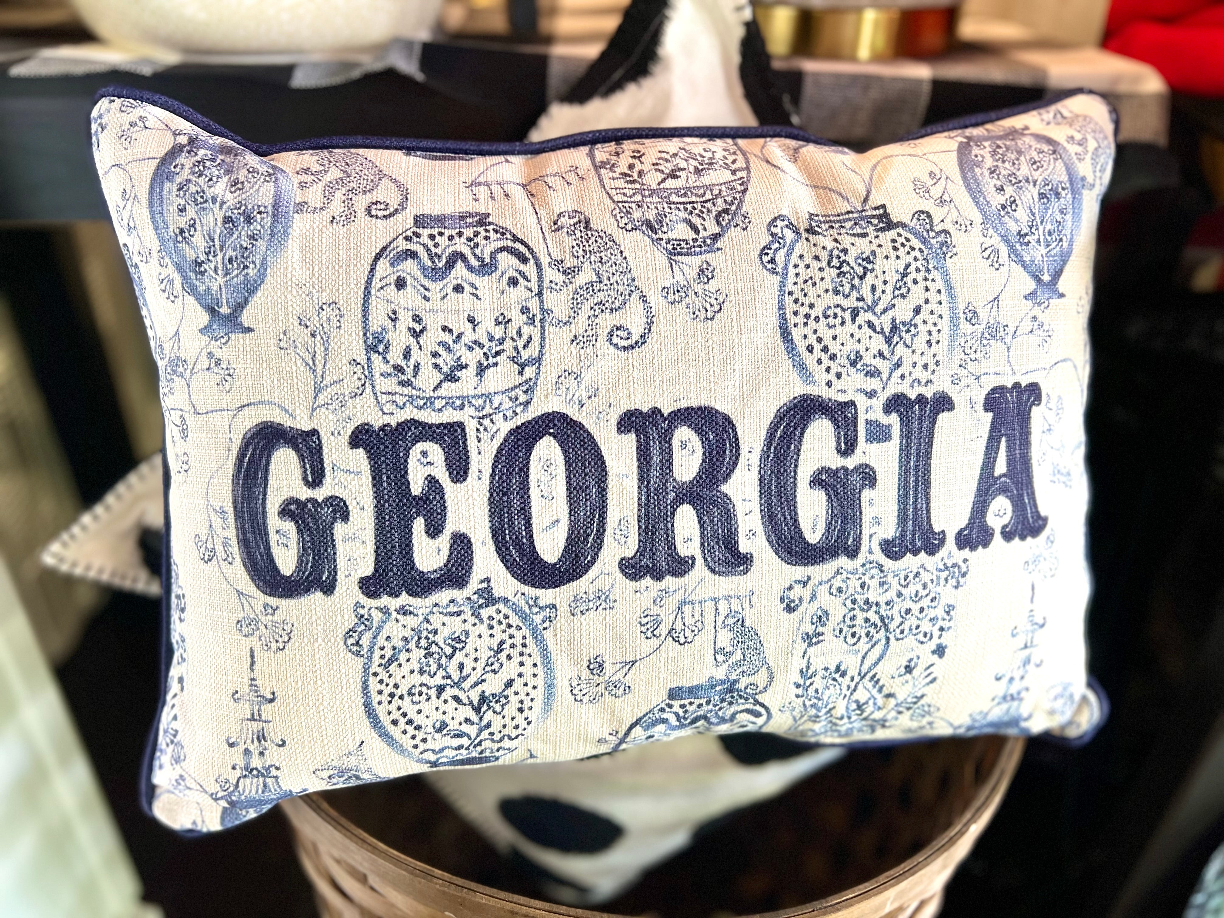 Georgia Blue Chinoiserie Pillow