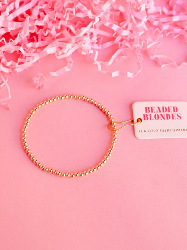 A gold-filled beaded bracelet with 3mm beads