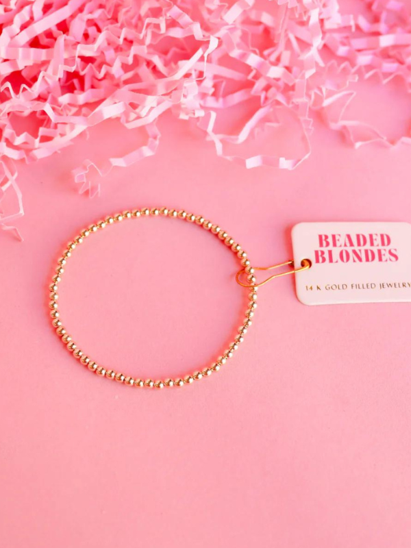 A gold-filled beaded bracelet with 3mm beads