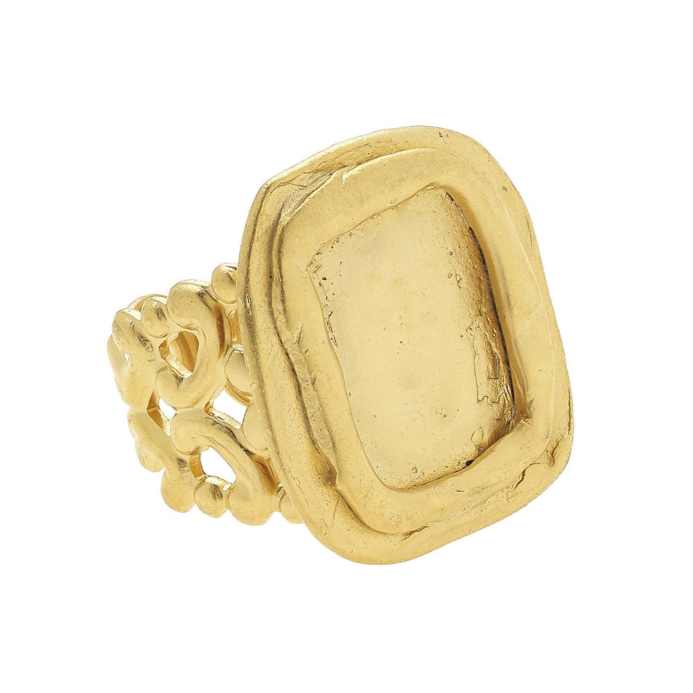Handcast Gold Adjustable Ring