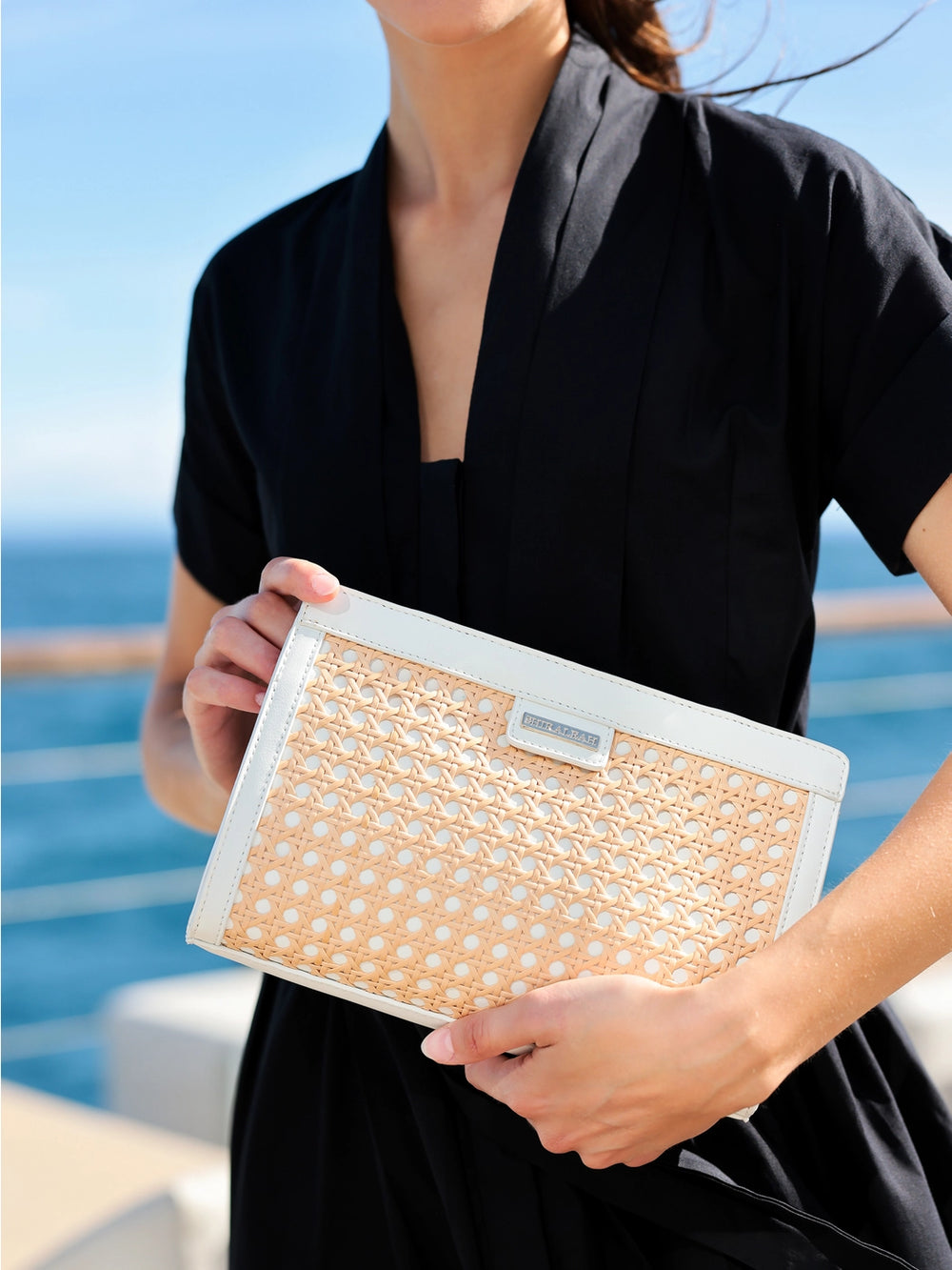 White Soleil Clutch