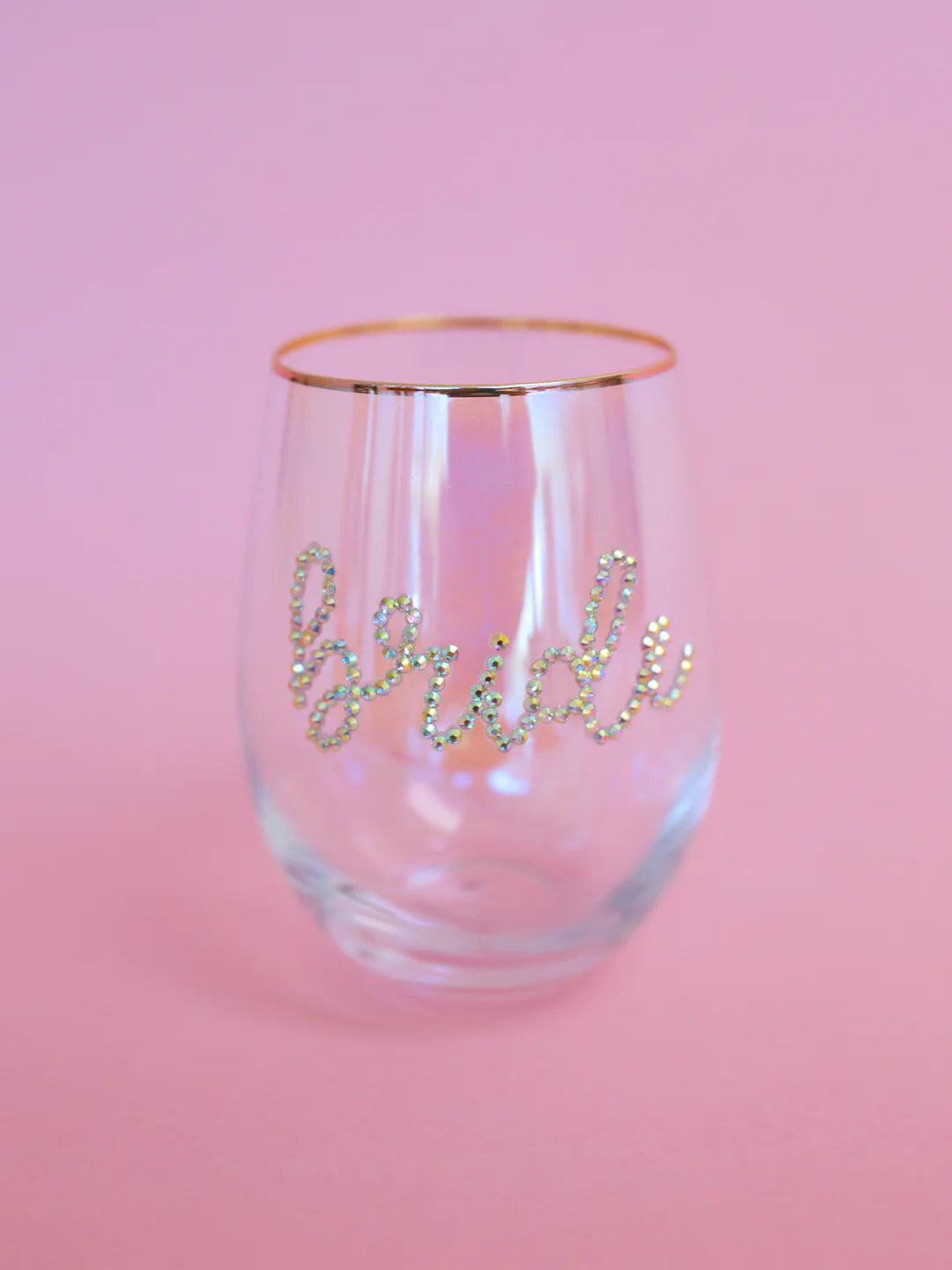 Rhinestone Bride Stemless Wine Glass