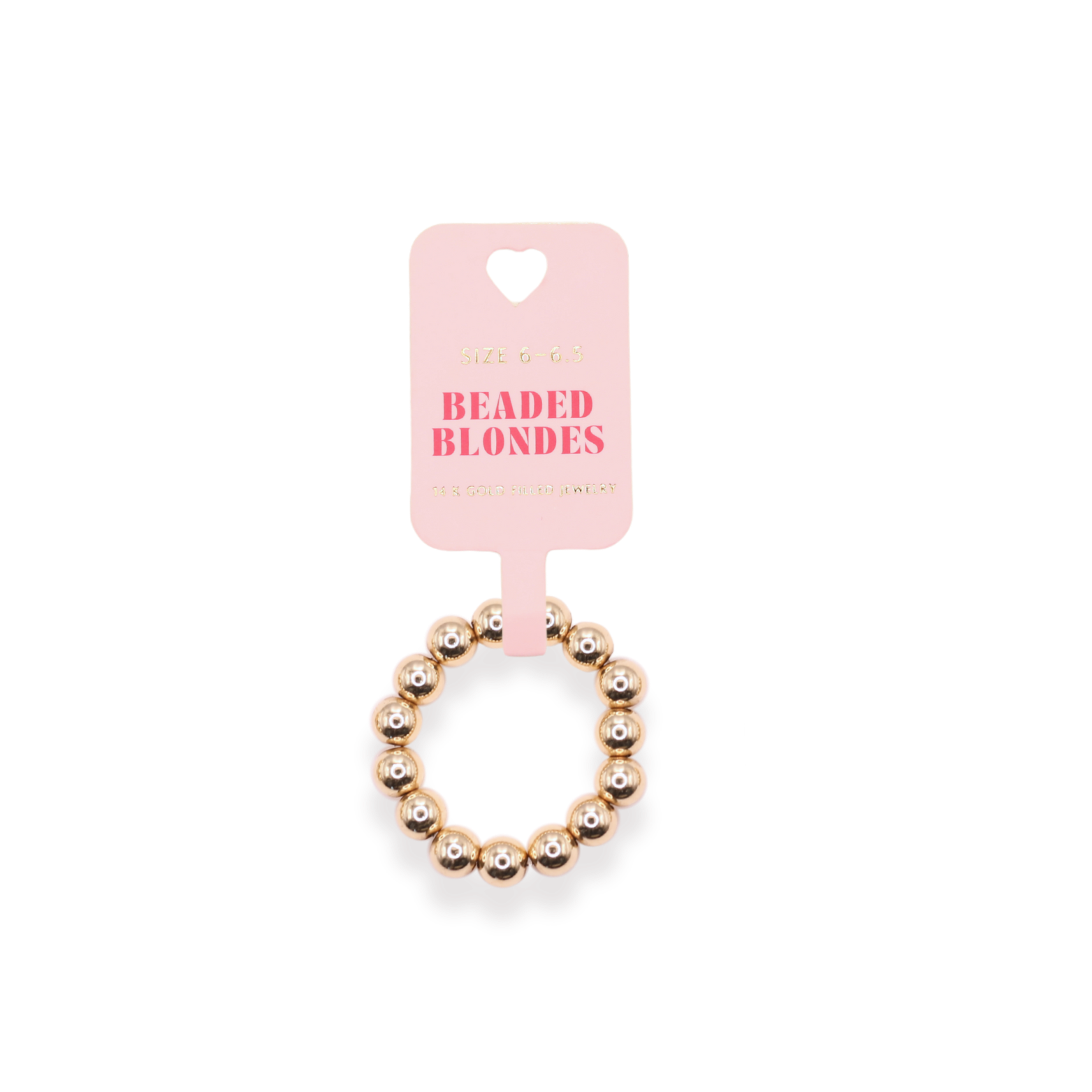 5MM Gold Beaded Ring By Beaded Blonde  stretch