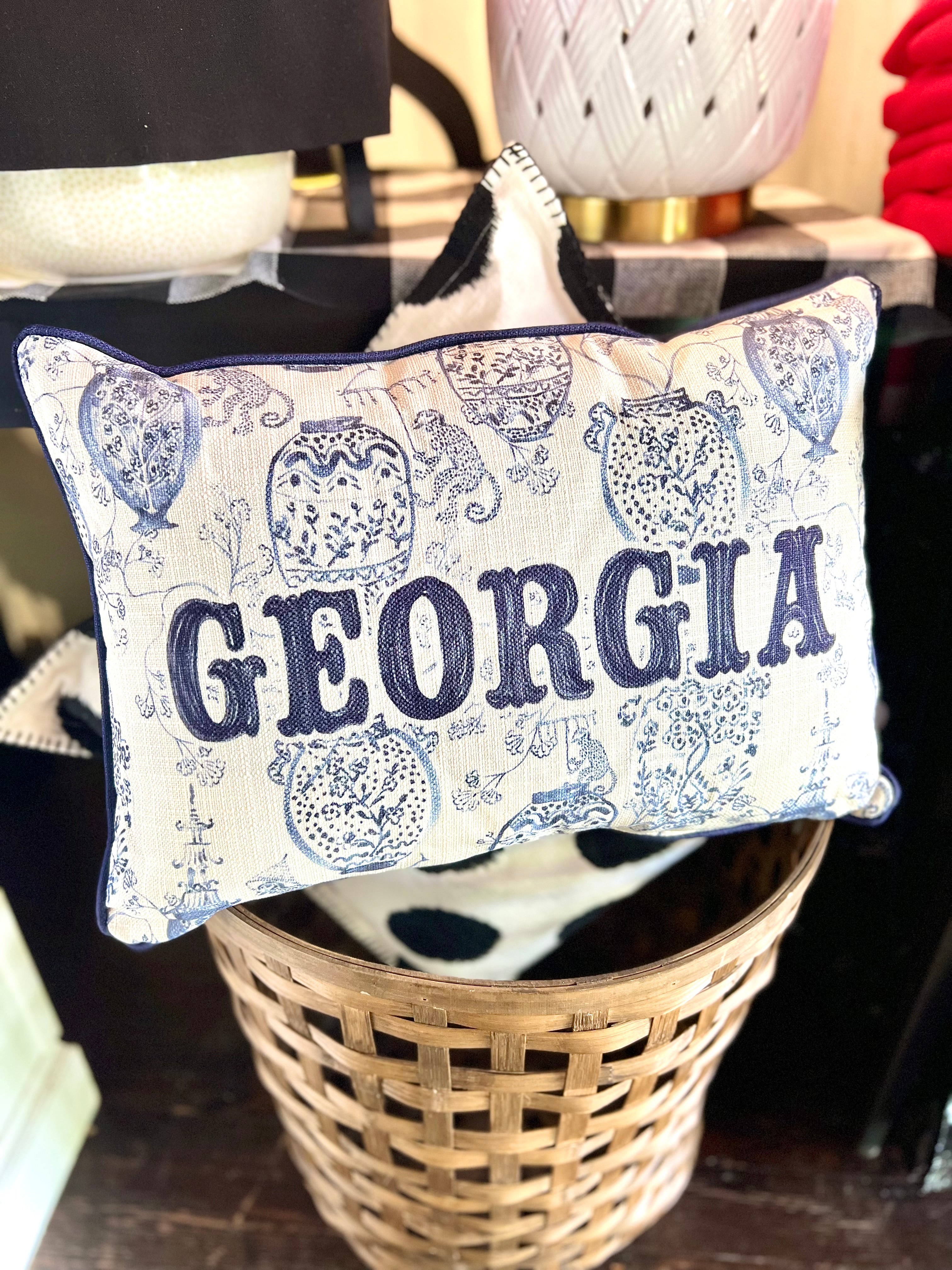 Georgia Blue Chinoiserie Pillow