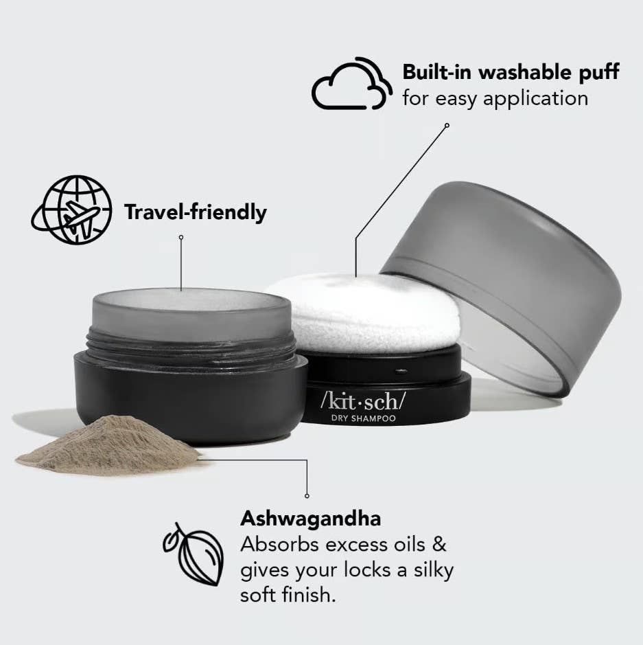 Volumizing Rice Protein Dry Shampoo - Dark Tinted Powder by Kitsch