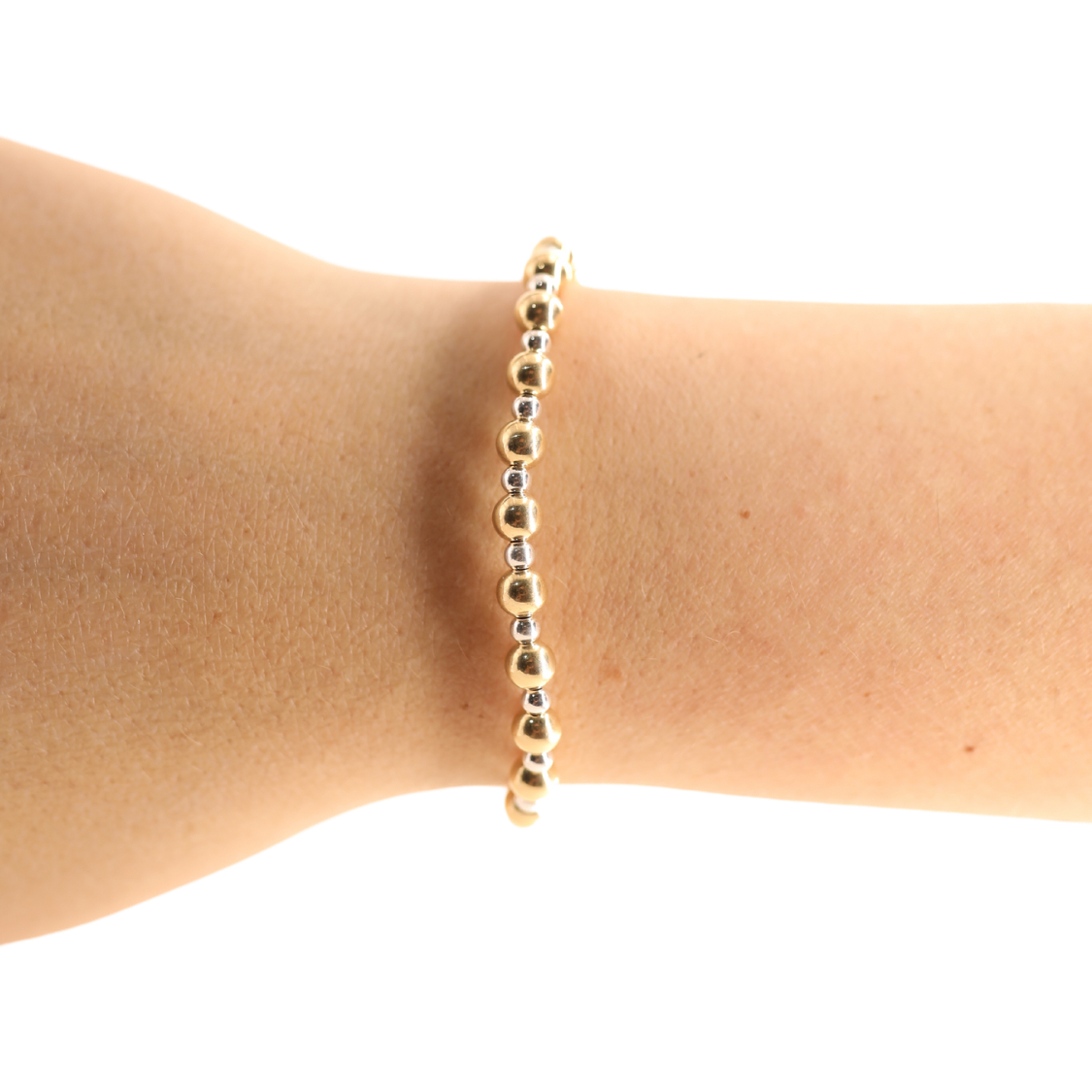 Katy Bracelet in Gold with Silver by Beaded Blondes