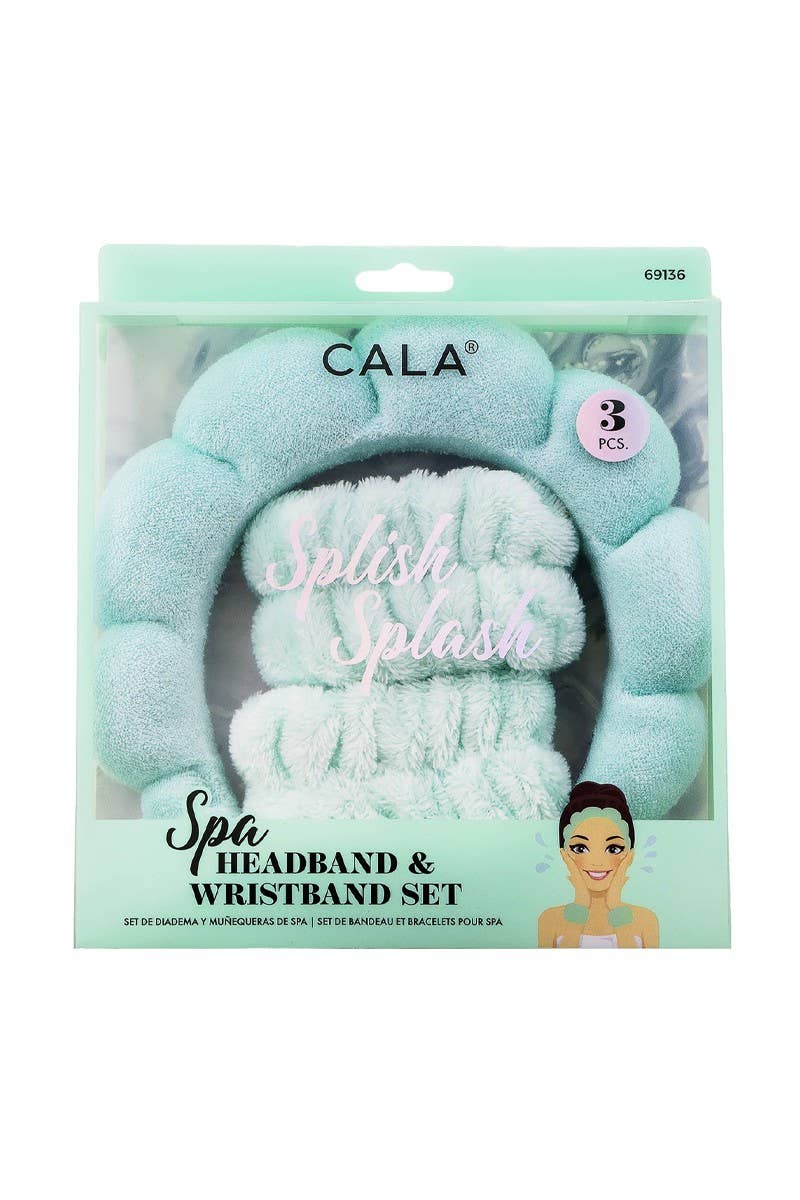 Mint Spa Headband & Wristband Set