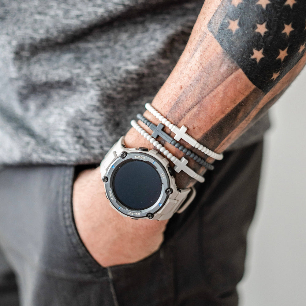 Jesus Silicone Cross Bracelets- Flicker / Medium