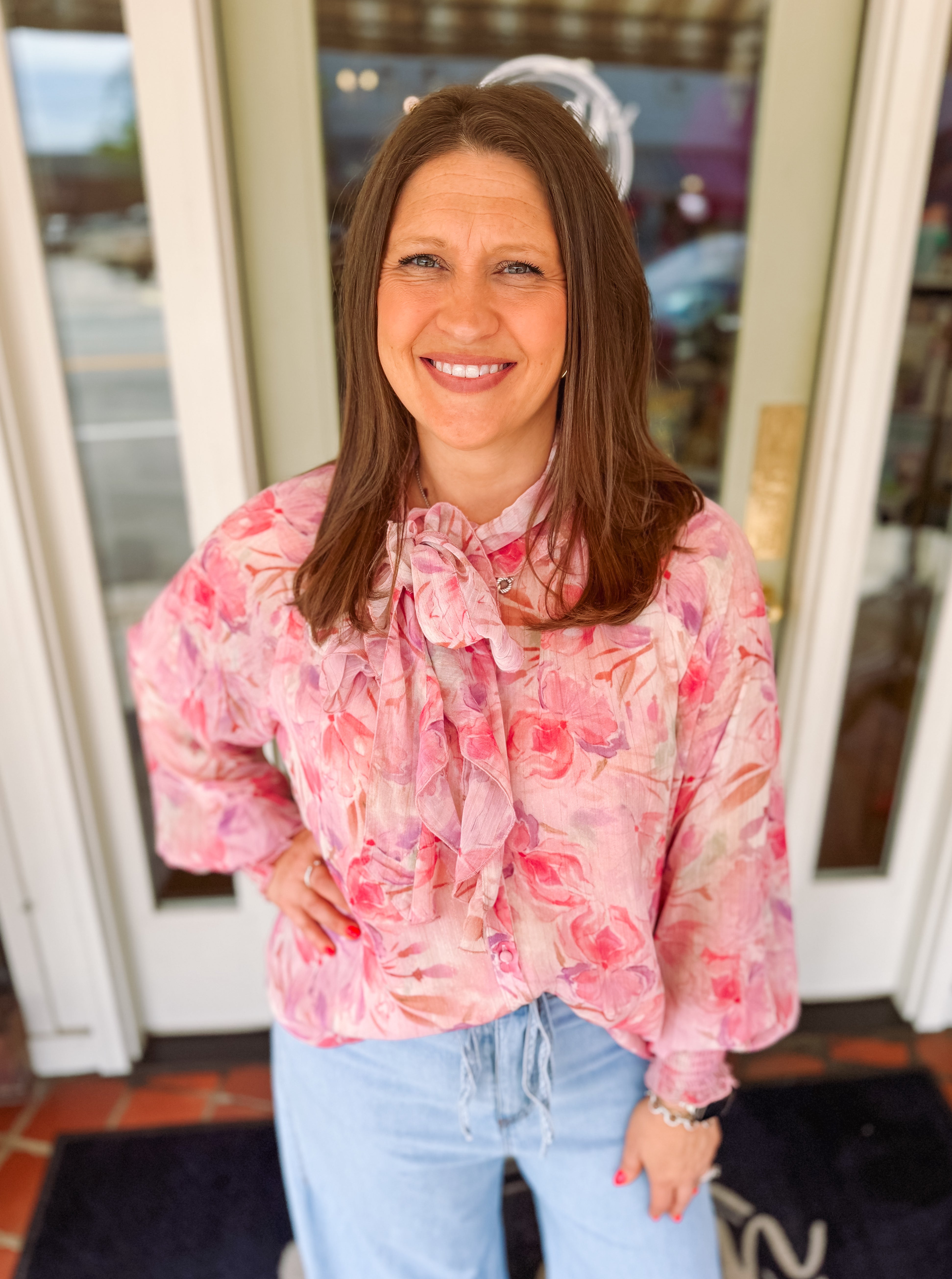 The Briley Floral Ruffle Top