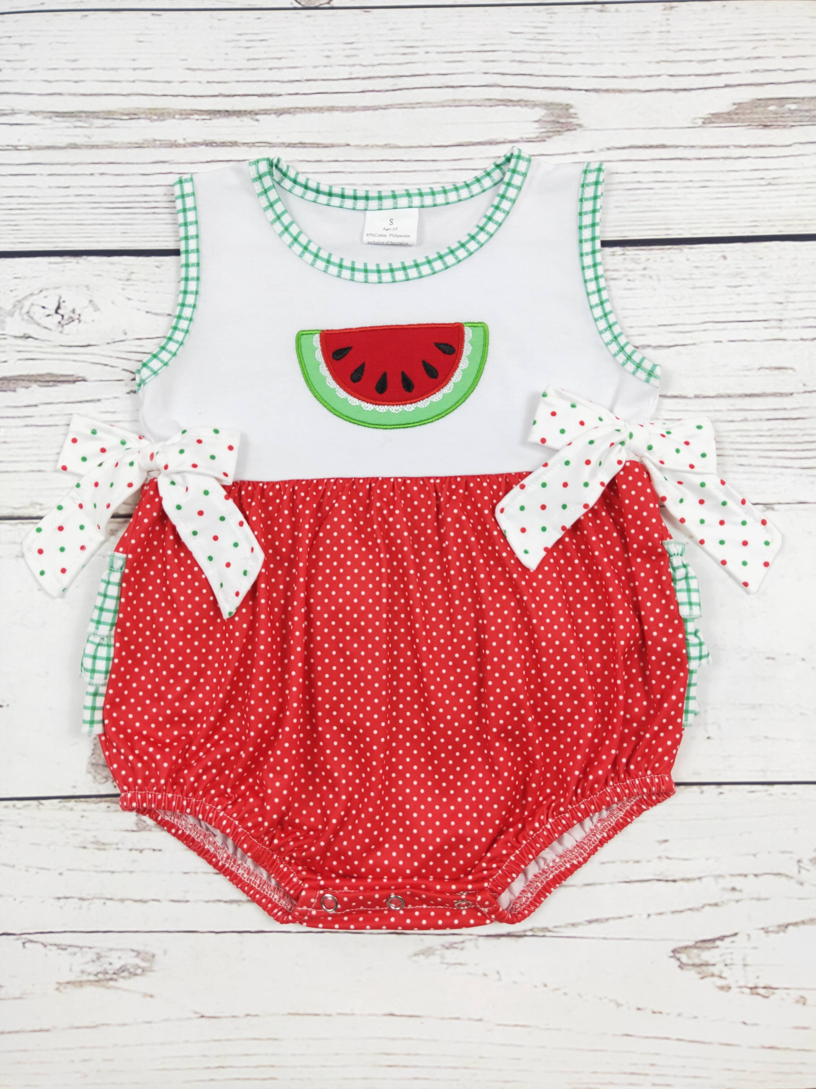 Girls Watermelon Appliqué Onesie