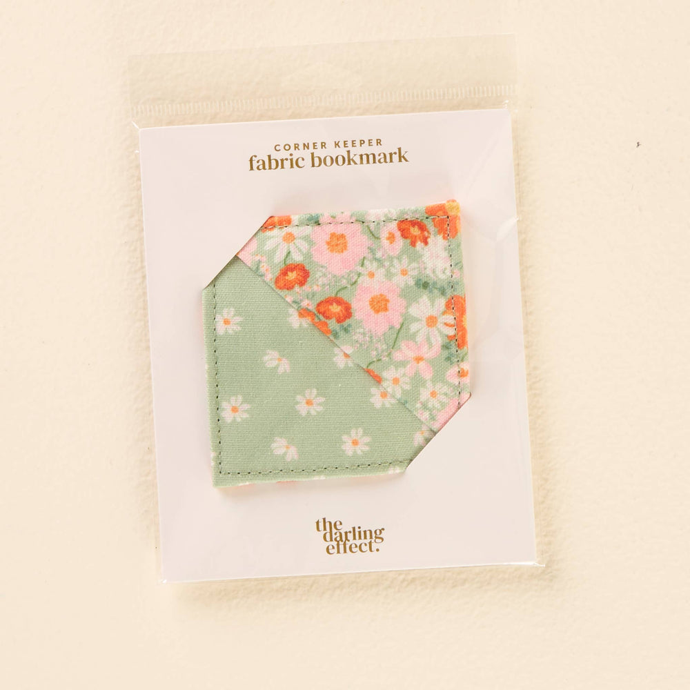 Bouquet Beauty Sage Corner Keeper Fabric Bookmark