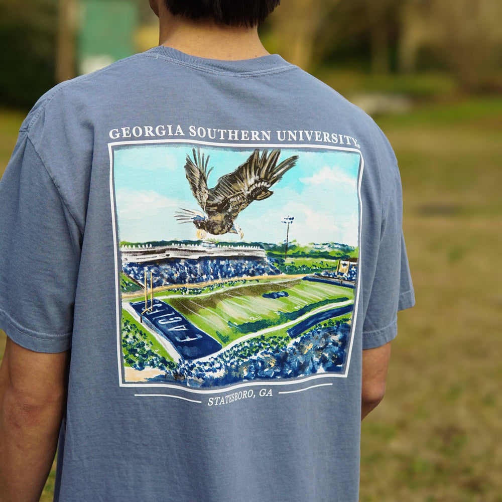 Georgia Southern Stadium Tee in Blue By Georgia Golf Company