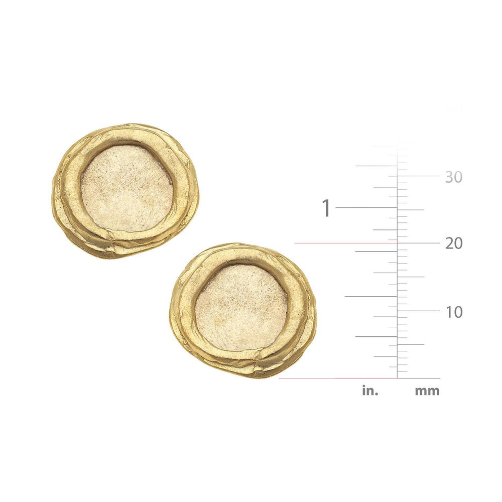 Gold Circle Studs by Susan Shaw