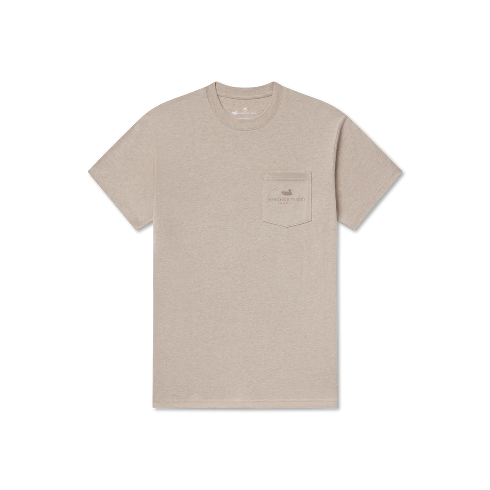 Cowboy Badge Tee in Washed Burnt Taupe by Southern Marsh