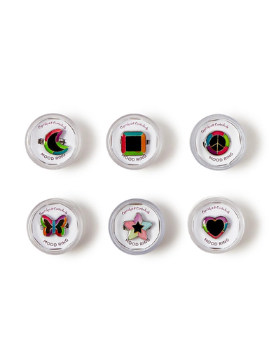 Adjustable mood ring with color chart 