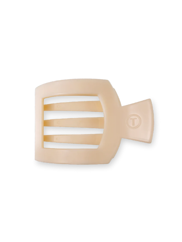 Almond Beige Medium Flat Square Clip teleties