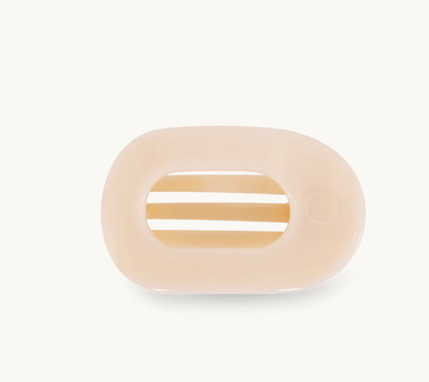 Almond Beige Small Flat Round Hair Clip teleties