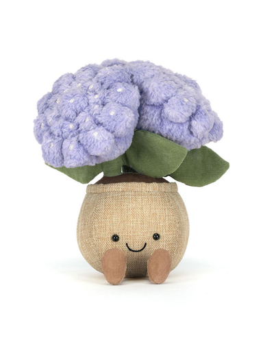 Purple hydrangea stuffed potted plant by jellycat