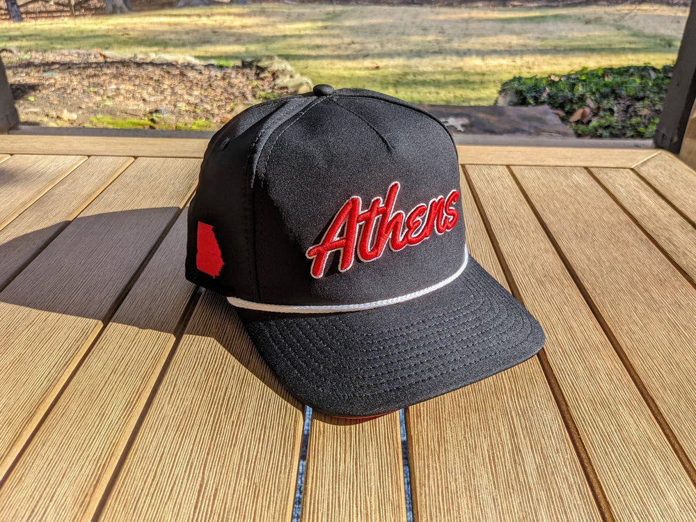 Athens GA Rope Hat in Black and red