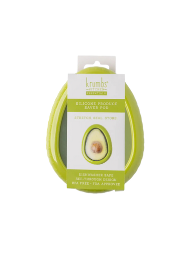 Green Avocado Silicone Produce Saver Pod for freshness and storage