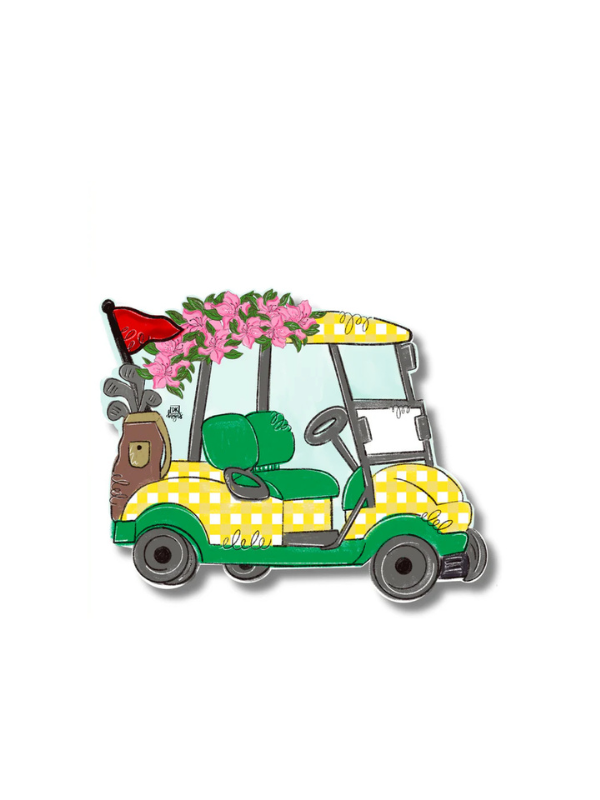 yellow golf cart wreath attachment
