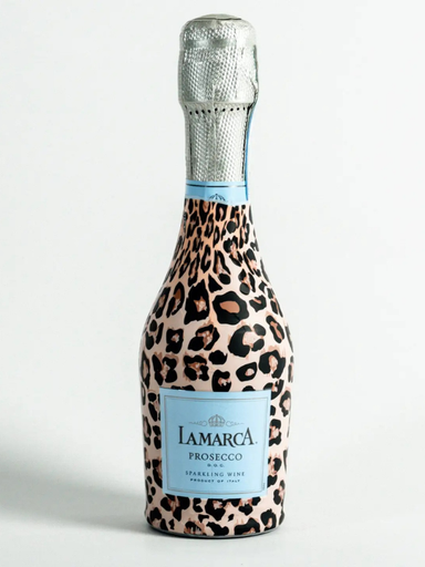 Leopard print decorative wrap for mini champagne bottles