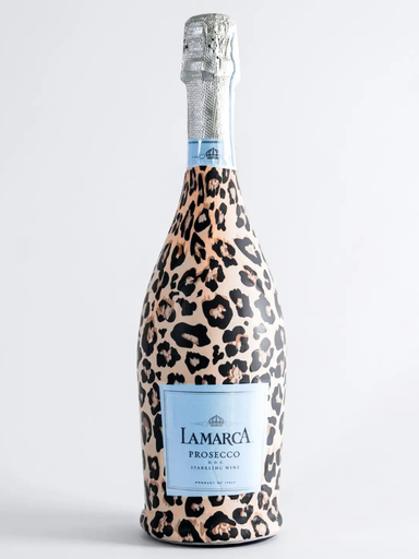 Leopard print bottle wrap compatible with prosecco bottles
