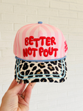 pink and red and leopard bright Better Not Pout Hat