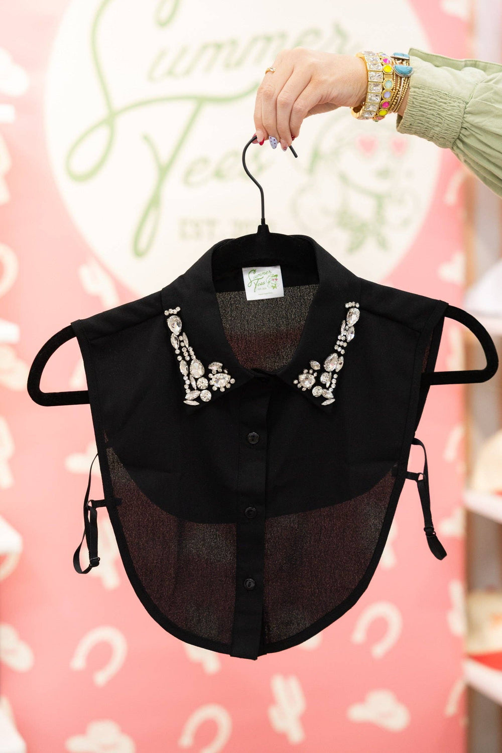 black studded dickey collar for under a sweater 