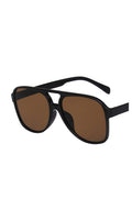 Black-framed sunglasses with brown lenses 
