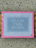 blue Bless This Home Needlepoint Canvas