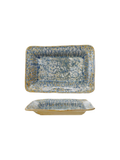 Blue Reactive Crackle Glaze Stoneware Serving Dish dishwasher safe