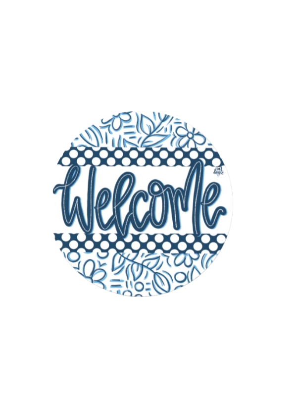 Blue and White Welcome Mini attachment