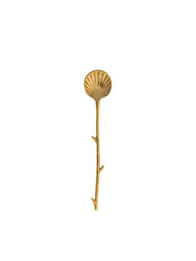 Brass Shell Shaped Spoon with Twig Shaped Handle branch