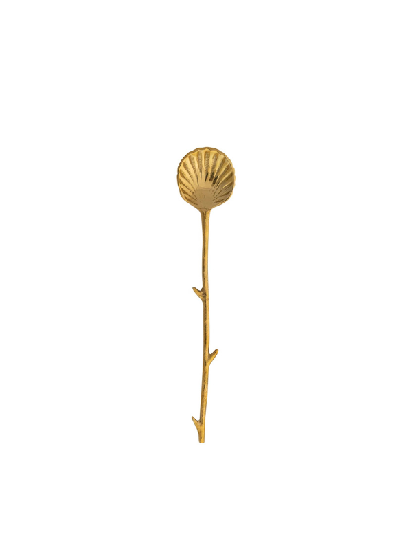 Brass Shell Shaped Spoon with Twig Shaped Handle branch