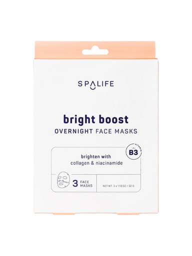 Brightening bright boost overnight gel face masks by my spa life collagen niacinamide set of 3