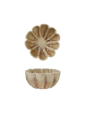 Brown Crackled Fluted Scalloped Bowl  dishwasher safe