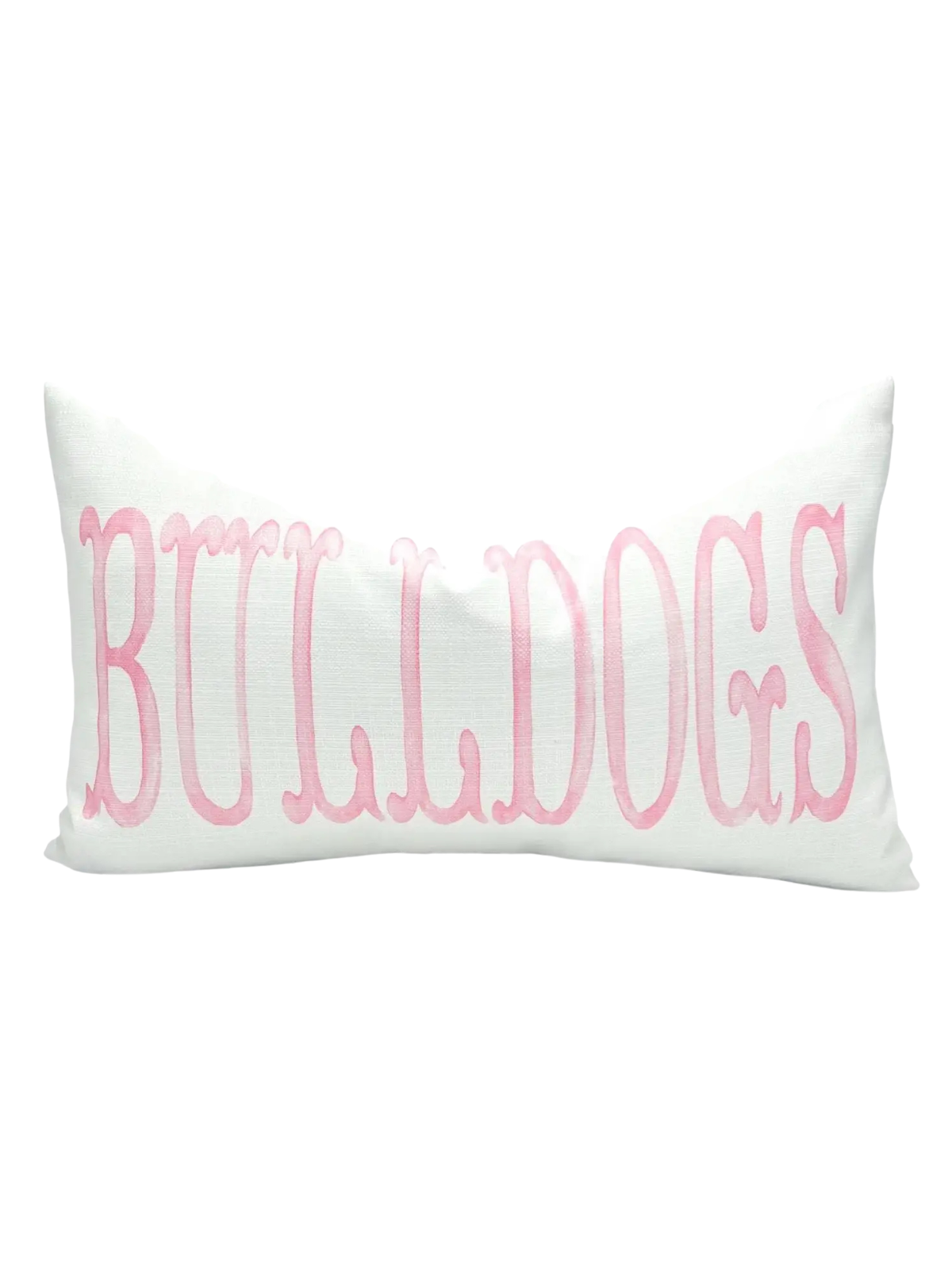 Bulldogs Pink Watercolor Throw Pillow 15x24: Velvet decorative pillow uga university of georgia dawgs