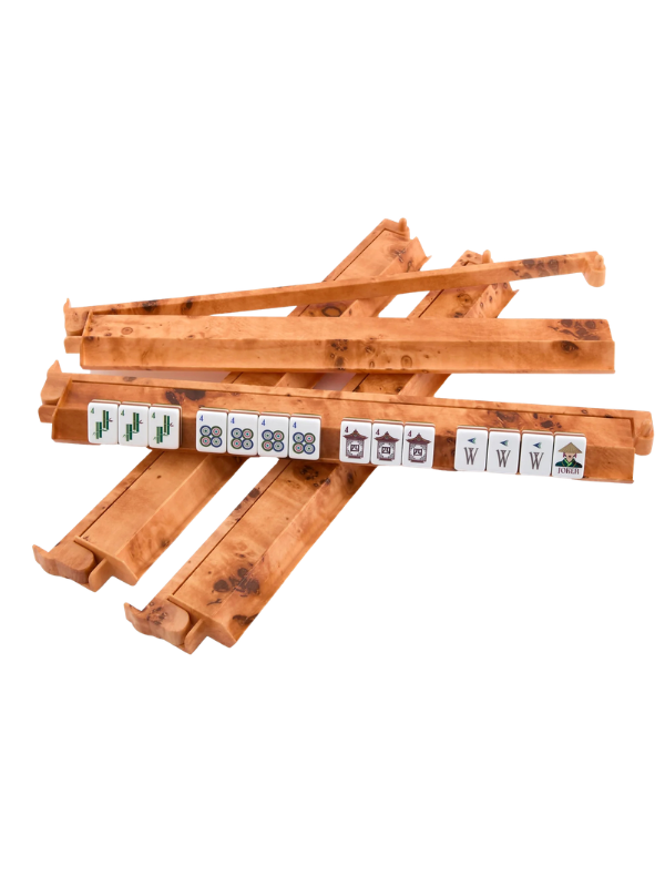 Burl Rack and Pusher Set for Mahjong oh my mahjong