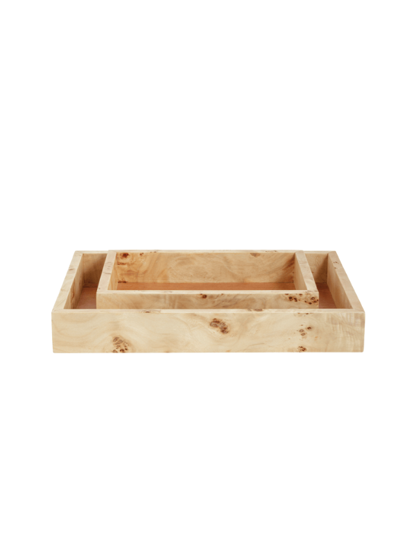 burl wood trays 
